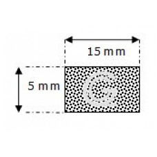 Rectangular sponge rubber cord | 5 x 15 mm| roll 50 meter